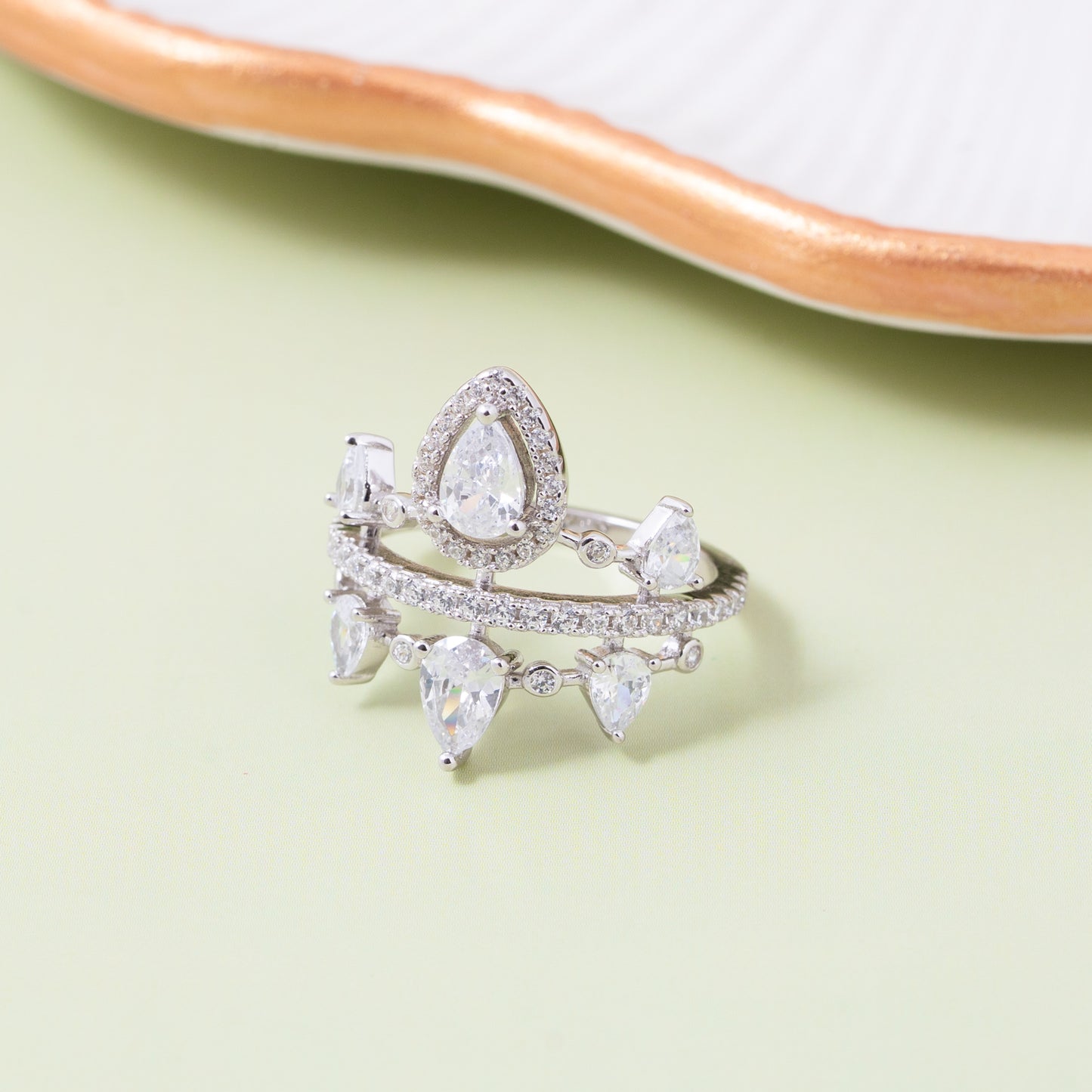 Pearl Drop Tiara Ring