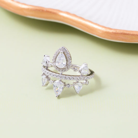 Pearl Drop Tiara Ring