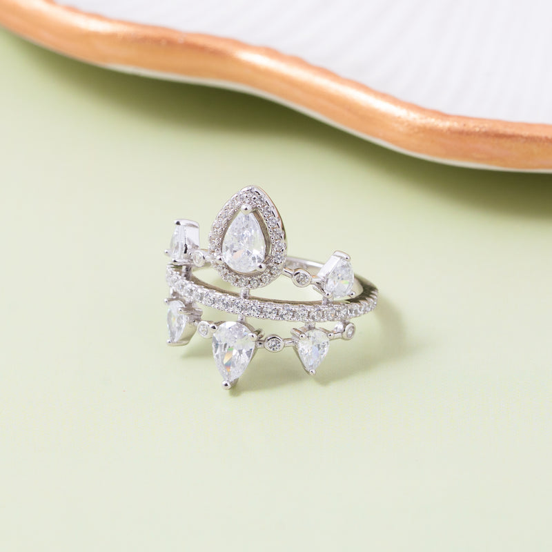 Pearl Drop Tiara Ring
