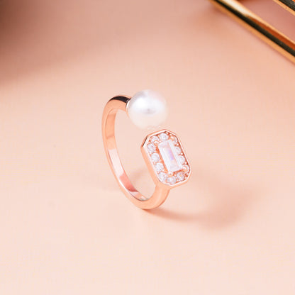 Pearl Prism Rose Gold Ring