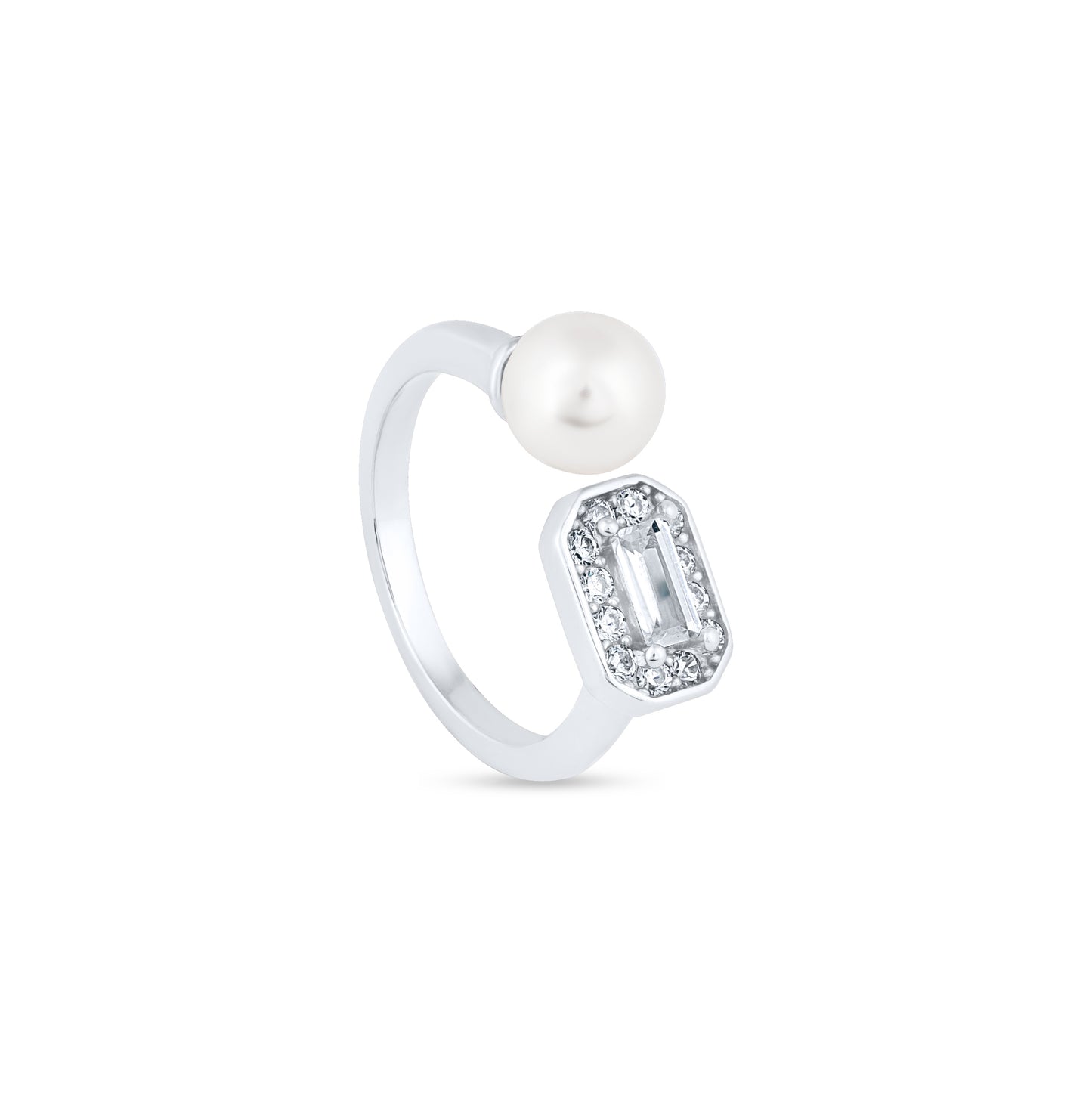 Pearl Prism Silver Ring