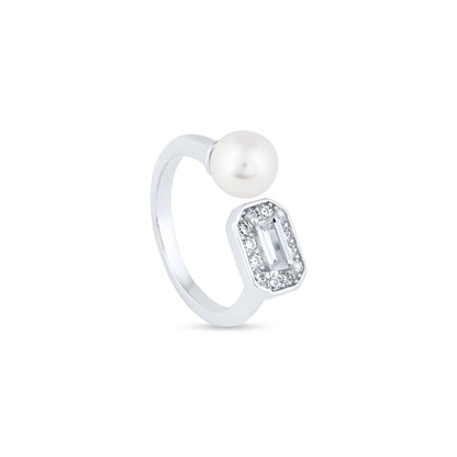 Pearl Prism Silver Ring