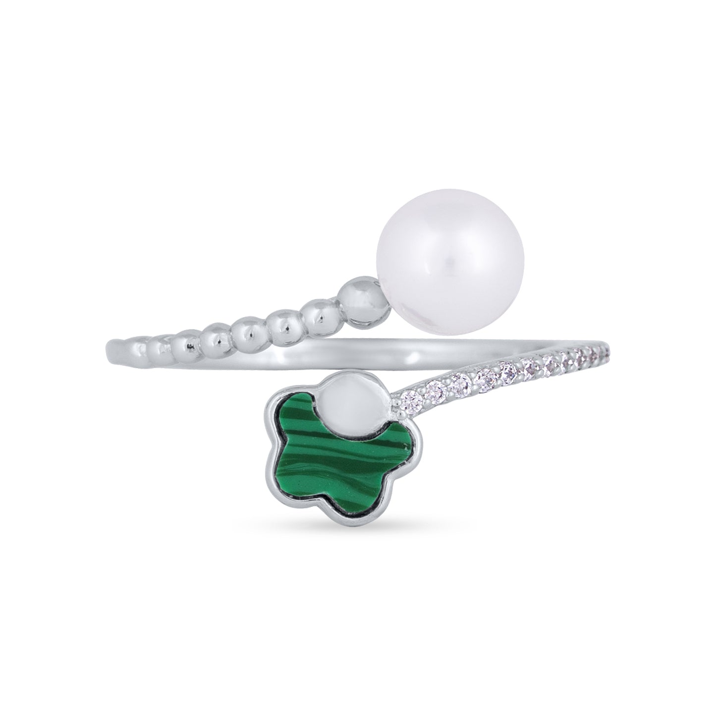 Pearl Clover Whisper Ring