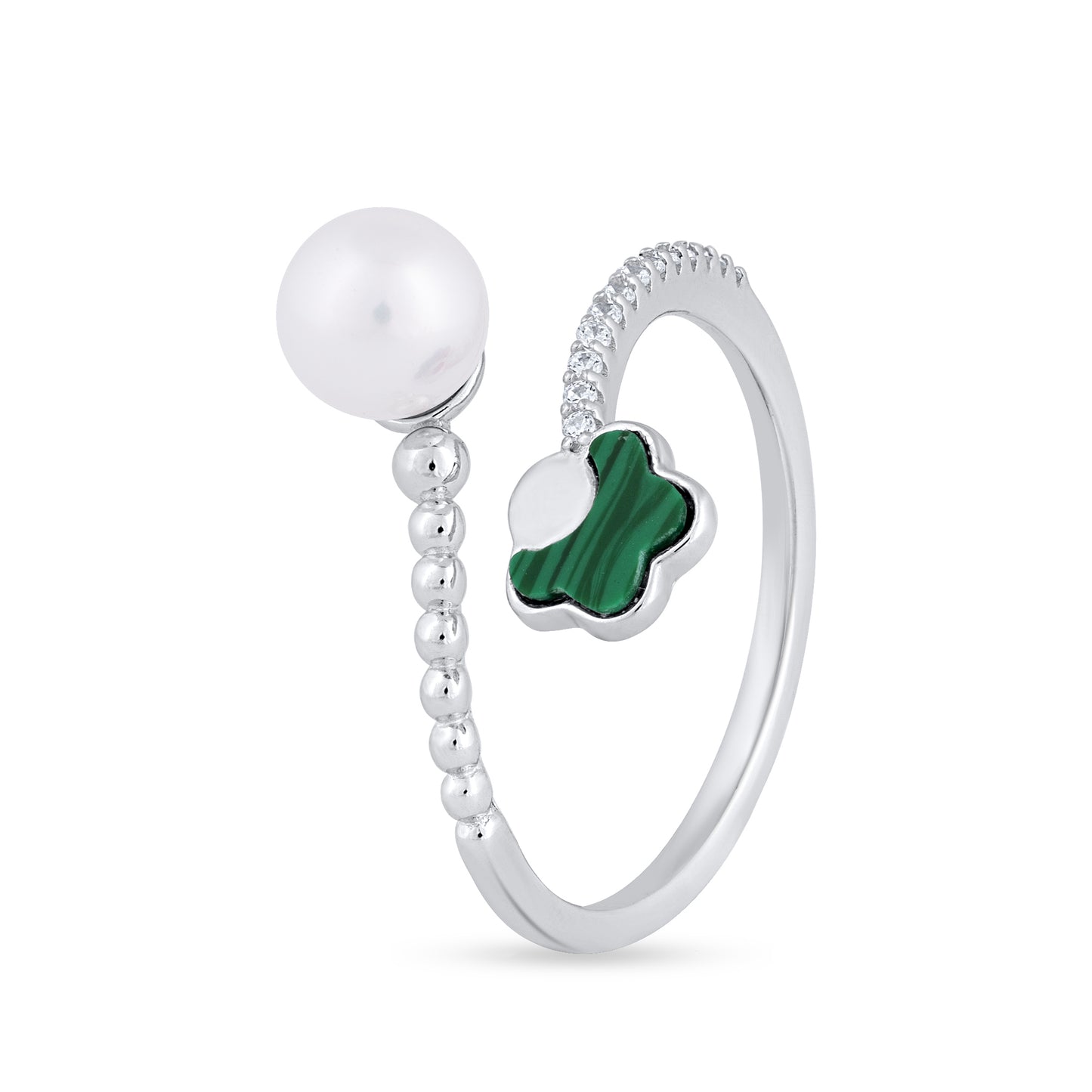 Pearl Clover Whisper Ring
