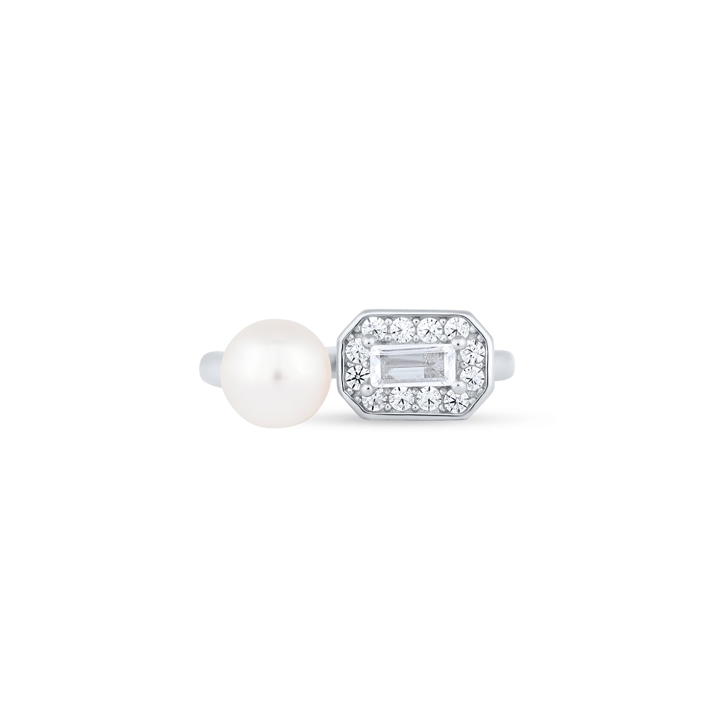 Pearl Prism Silver Ring