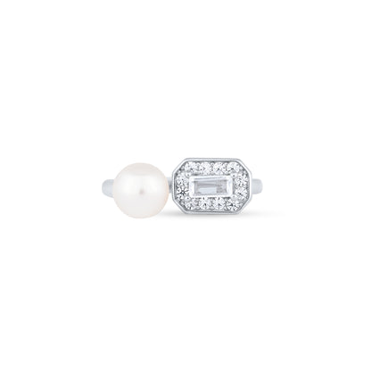 Pearl Prism Silver Ring