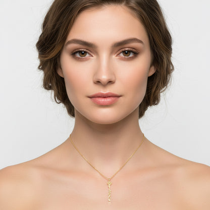 Gold Flower Personalised Name Pendant