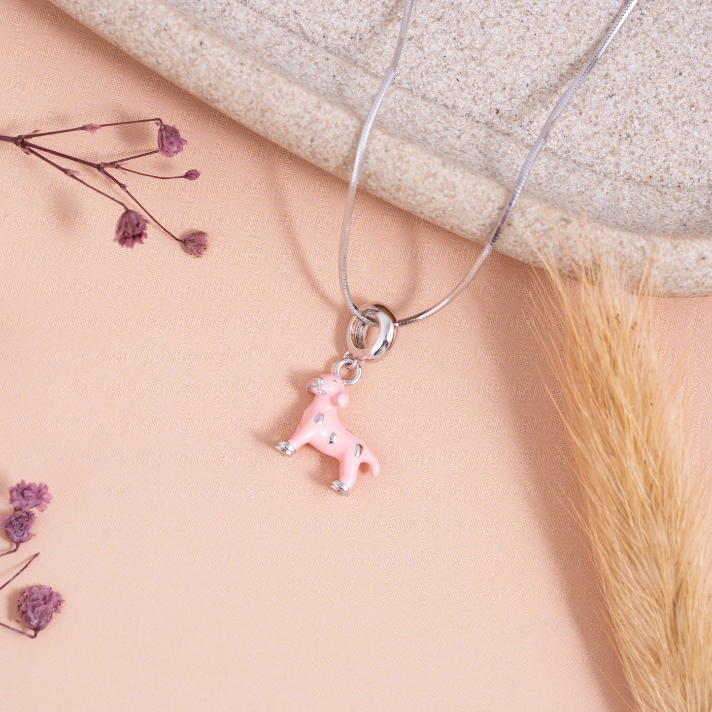 Pink Pup Charm Pendant