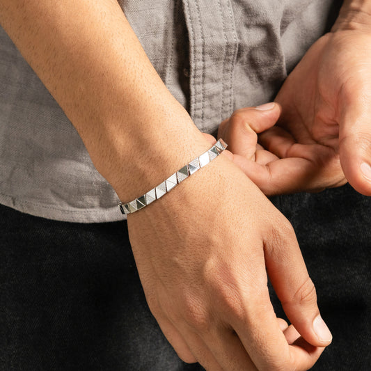 Prism Peak Silver Bracelet For Men