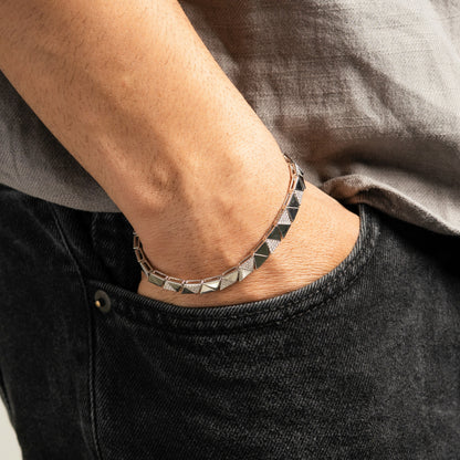 Prism Peak Silver Bracelet For Men