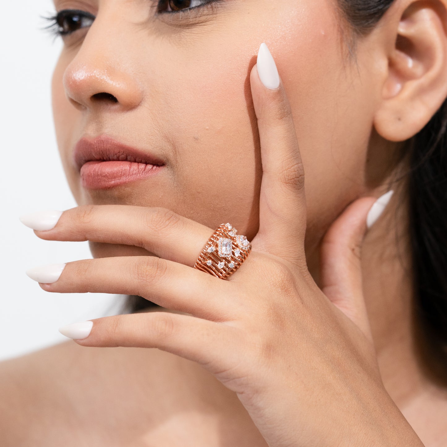 Rosé Crystal Weave Ring