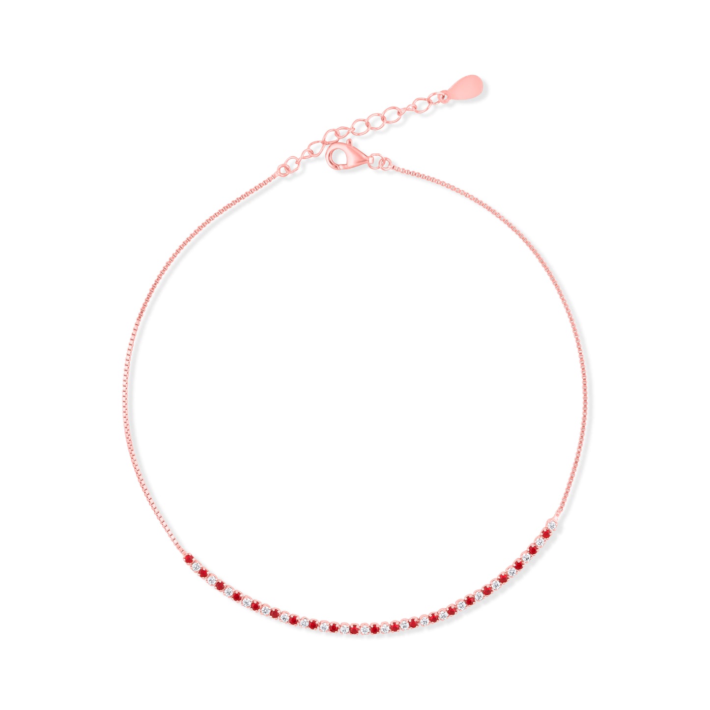 Rosé Ruby Line Anklet