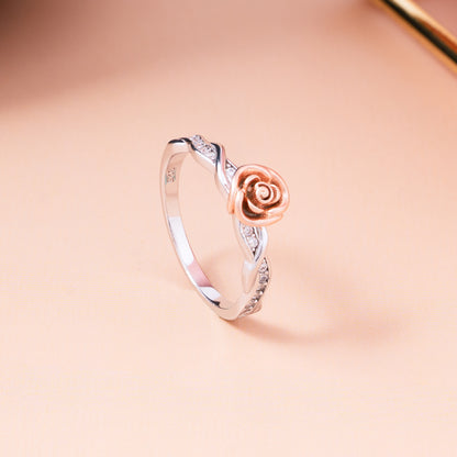 Rosé Bloom Silver Ring