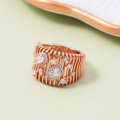 Rosé Crystal Weave Ring
