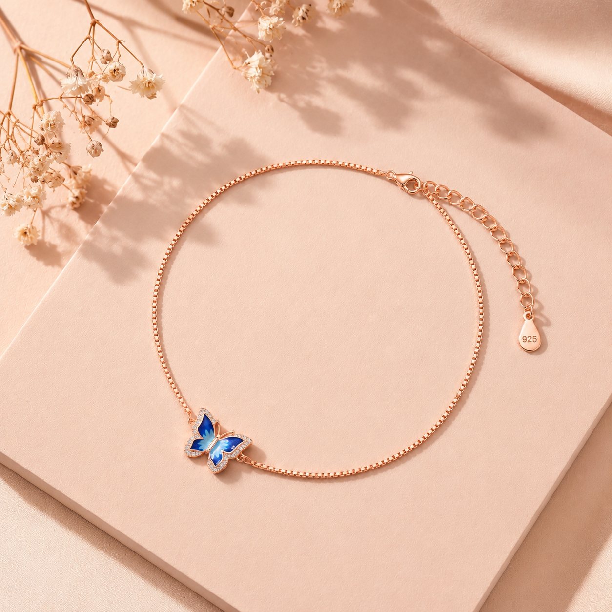 Rose Gold Butterfly Anklet