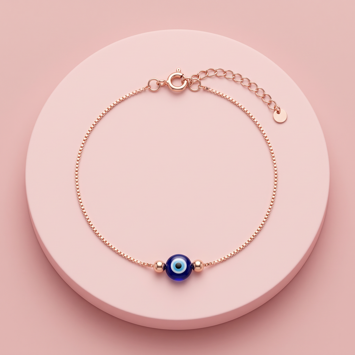 Rose Gold Evil Eye Glow Anklet