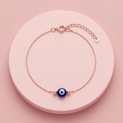 Rose Gold Evil Eye Glow Anklet