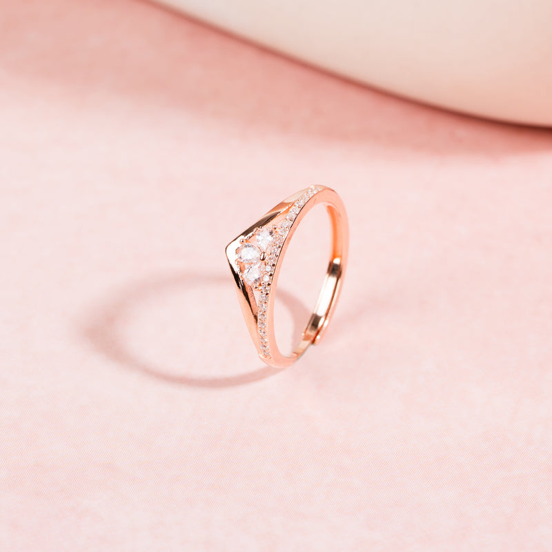 Rose Starlight Curve Ring