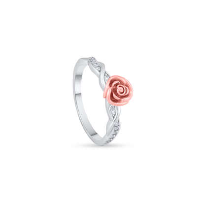 Rosé Bloom Silver Ring