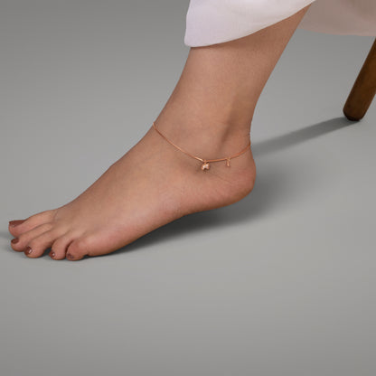 Rose Bow Charm Anklet
