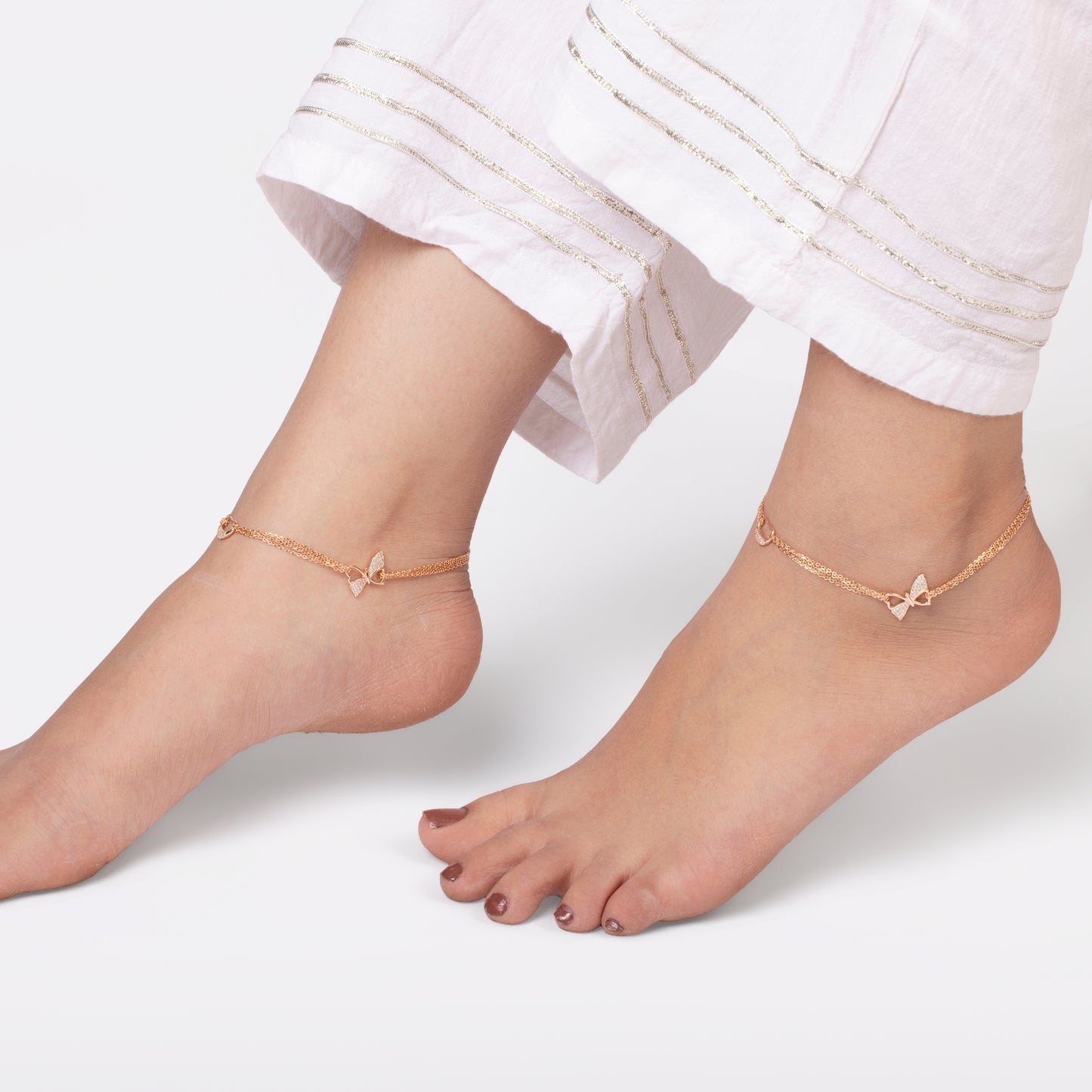 Rose Butterfly Whisper Anklet