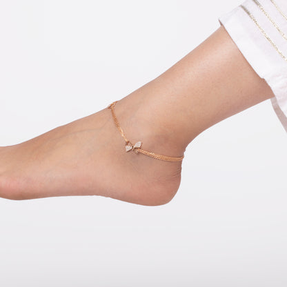 Rose Butterfly Whisper Anklet