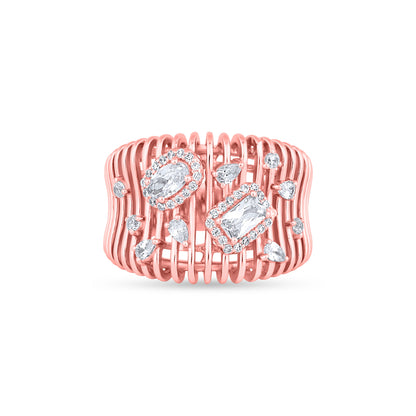 Rosé Crystal Weave Ring