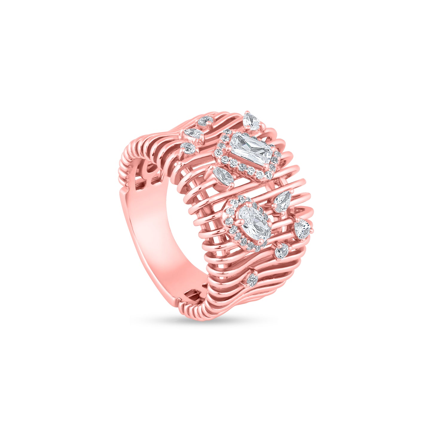 Rosé Crystal Weave Ring