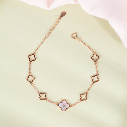 Rose Gold Plated Silver Charm Bloom Bracelet