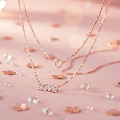 Rose Gold Plated Whisper of Love Necklace