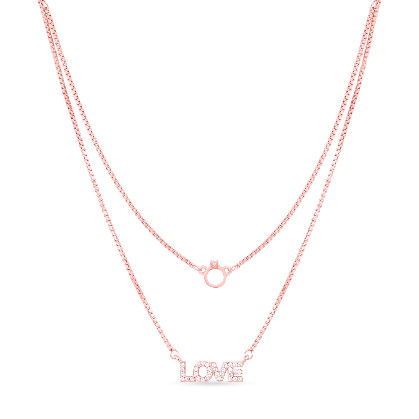 Rose Gold Plated Whisper of Love Necklace