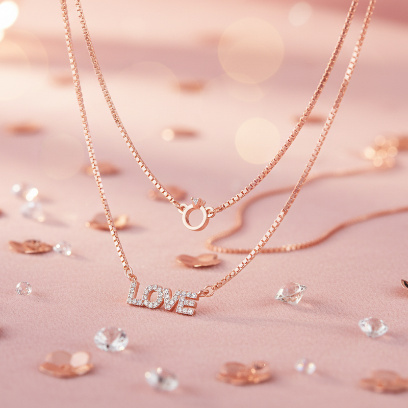 Rose Gold Plated Whisper of Love Necklace