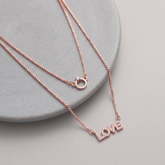 Rose Gold Plated Whisper of Love Necklace