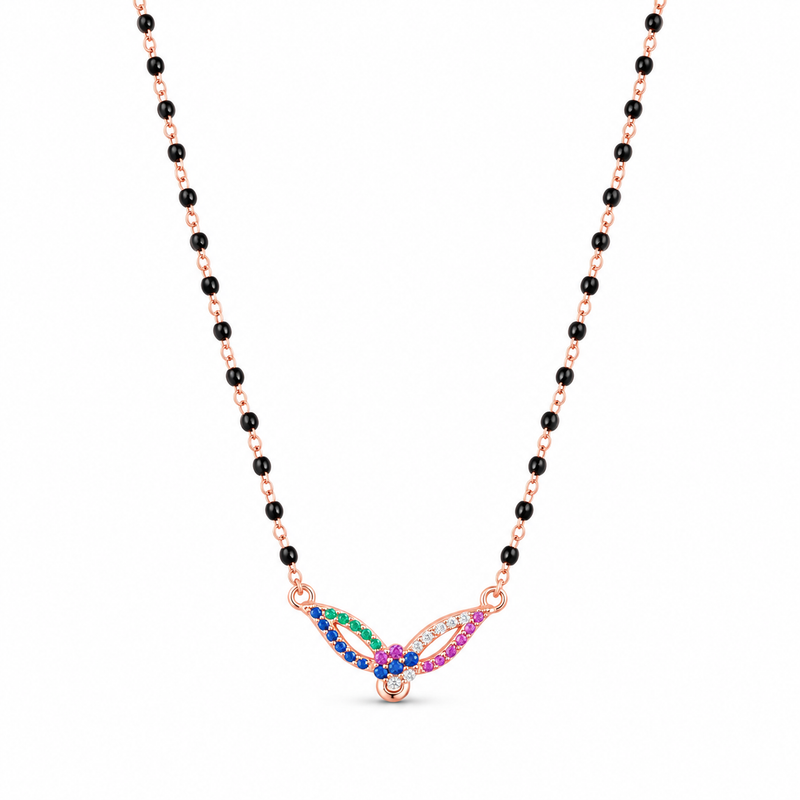 Rose Gold Spectrum Wings Mangalsutra