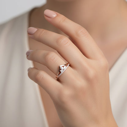 Rose Starlight Curve Ring