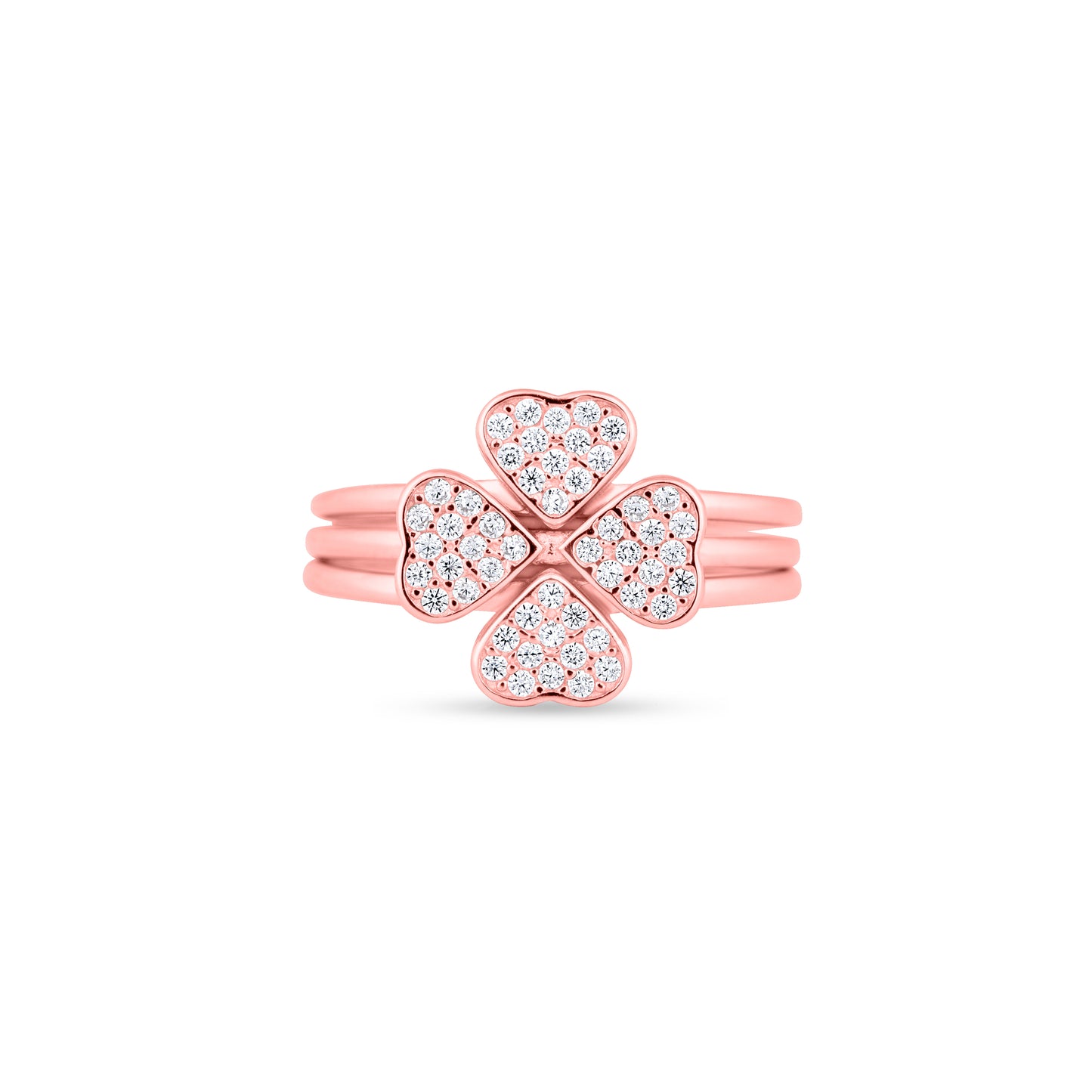 Rosé Lucky Hearts Stack Ring