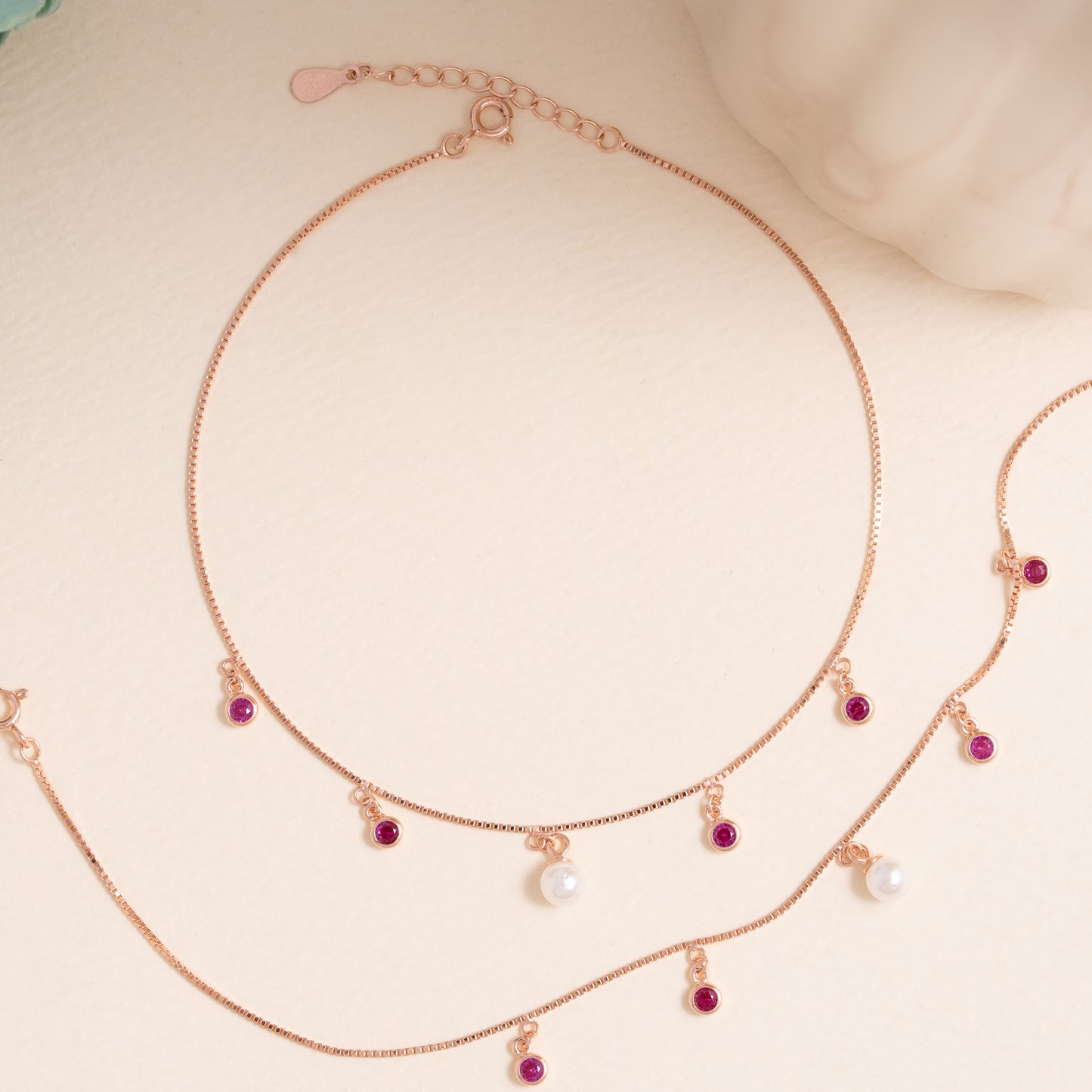 Roselight Pearl Anklet