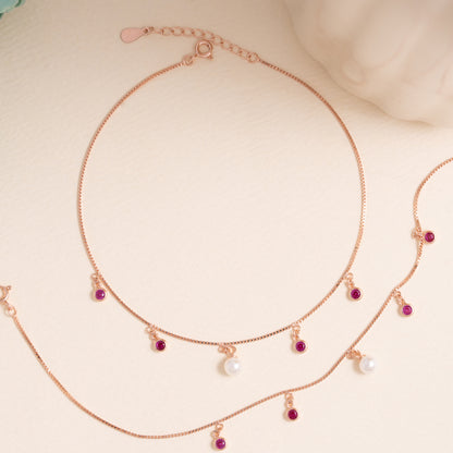 Roselight Pearl Anklet