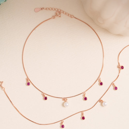 Roselight Pearl Anklet