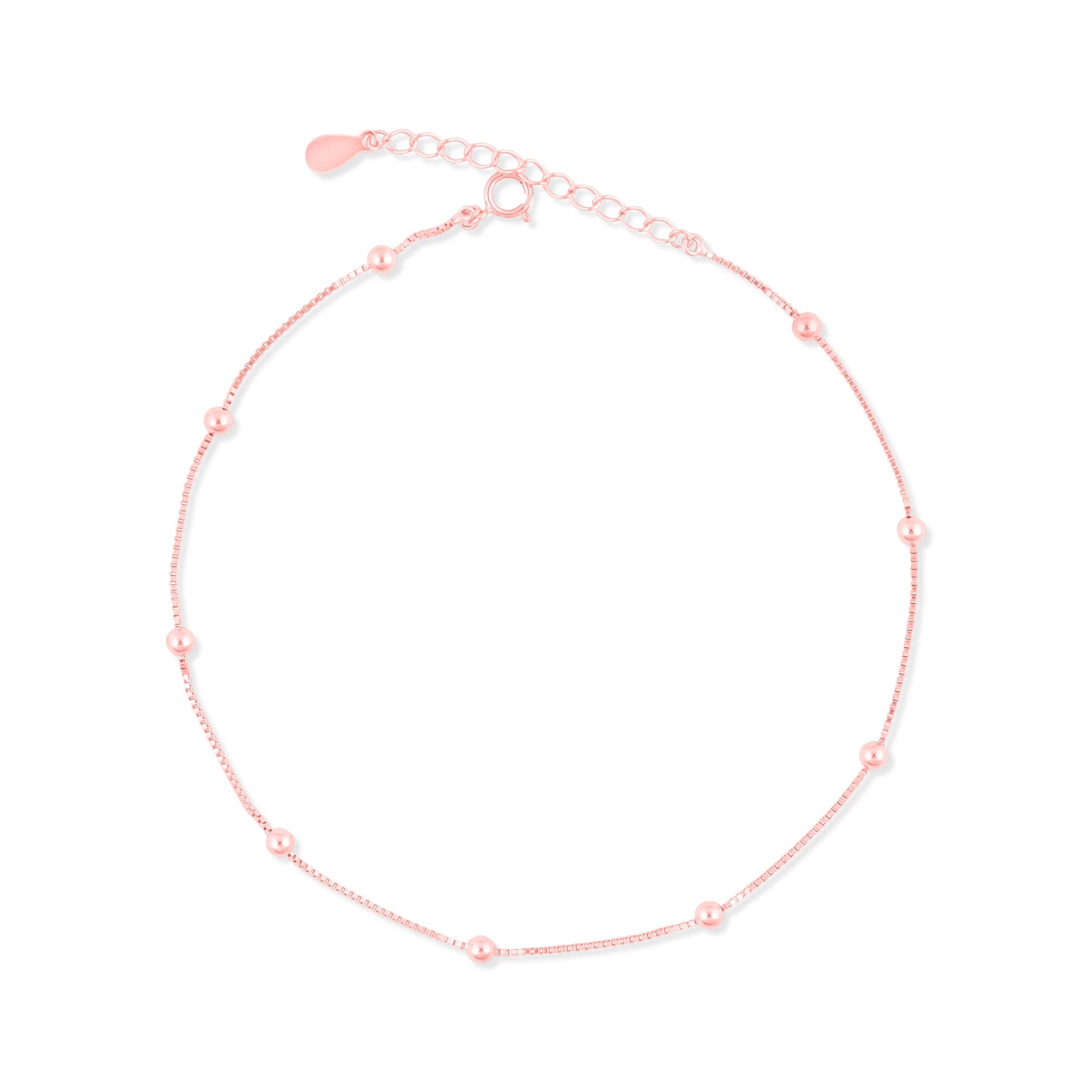 Rosy Beadline Anklet