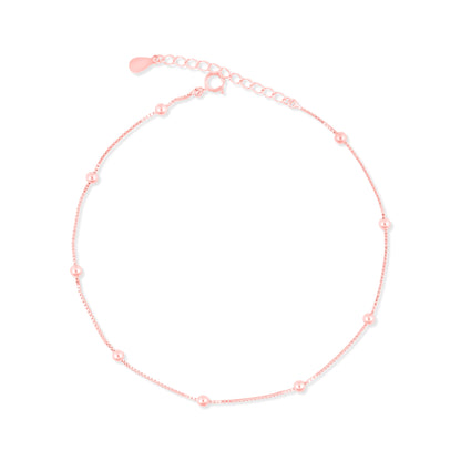 Rosy Beadline Anklet