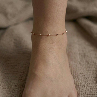 Rosy Beadline Anklet