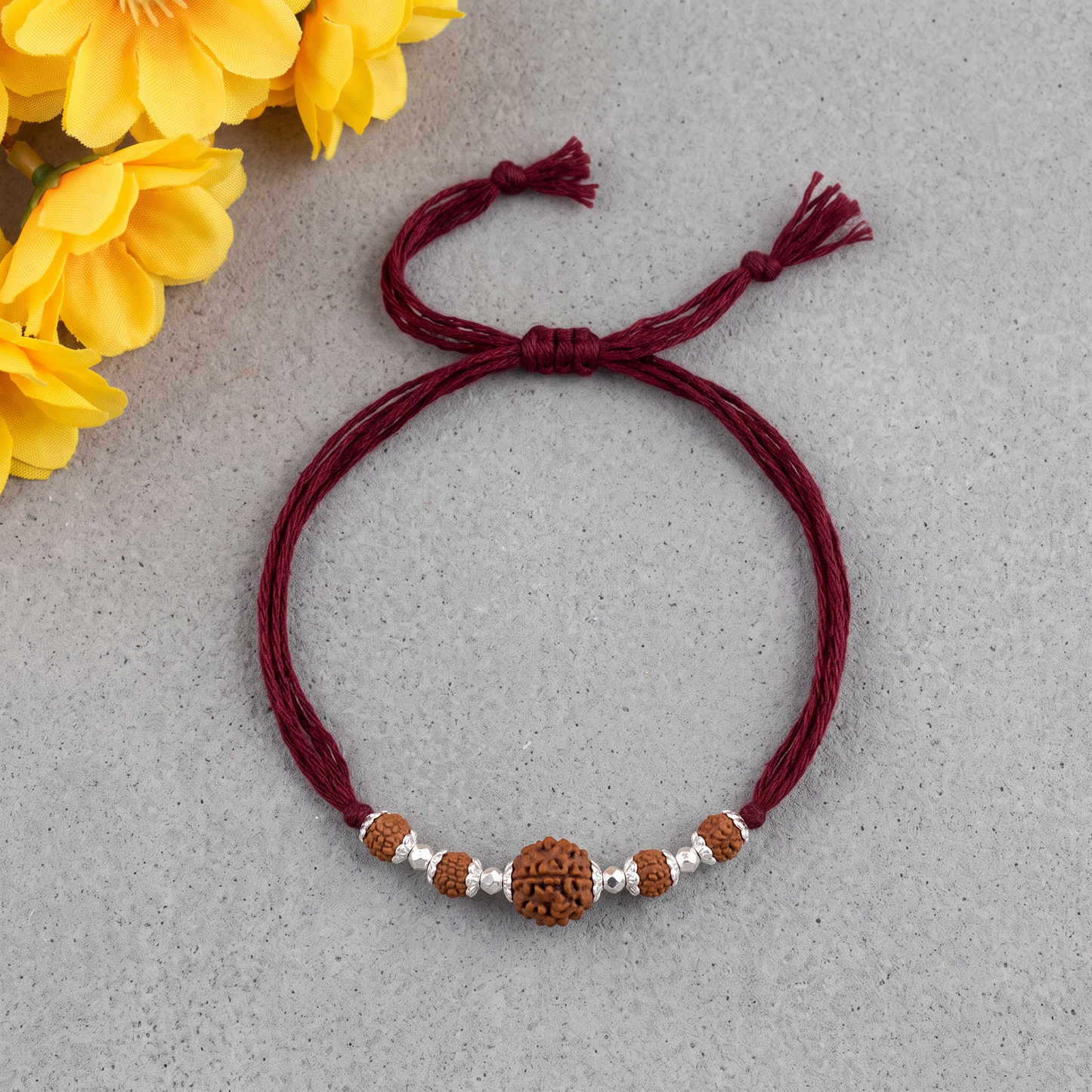 Rudraksha Harmony Silver Rakhi