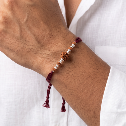 Rudraksha Harmony Silver Rakhi