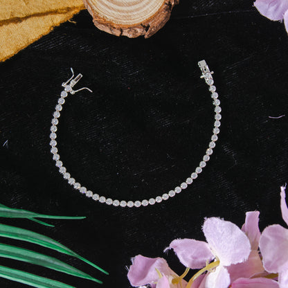 Crystal Halo Silver Bracelet