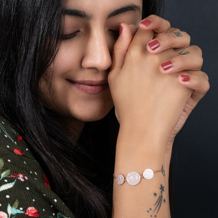 Rose Radiance Silver Bracelet