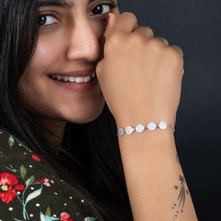 Luminous Discs Silver Bracelet