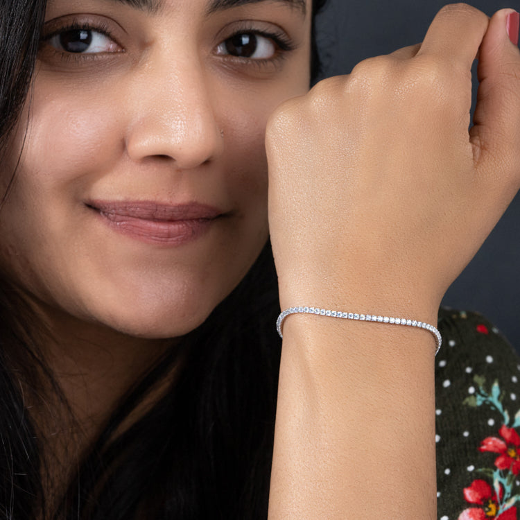 Geometric Design Sterling Silver Bracelet