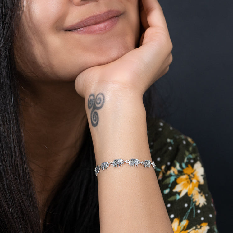Tribal Sun Silver Bracelet