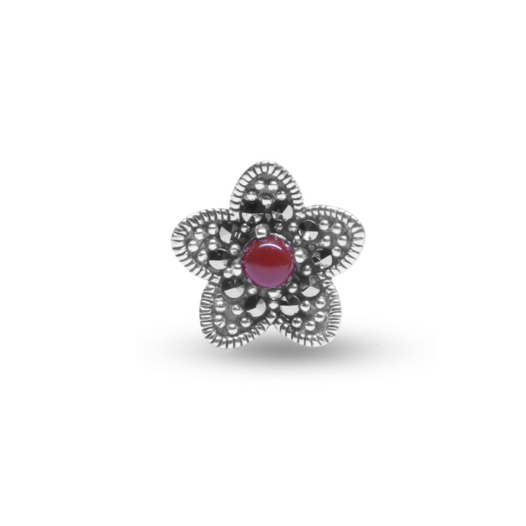 Ruby Dreams Silver Earrings